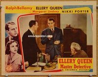 a458 ELLERY QUEEN MASTER DETECTIVE movie lobby card '40 Ralph Bellamy