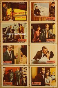 b107 NIGHTFALL 8 movie lobby cards '57 Aldo Ray, Brian Keith