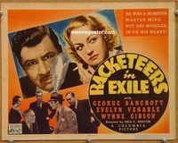 a342 RACKETEERS IN EXILE title lobby card '37 George Bancroft