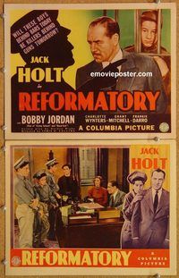 b439 REFORMATORY 2 movie lobby cards '38 Holt, juvenile delinquents!