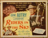 a346 RIDERS IN THE SKY title lobby card '49 Gene Autry, western!
