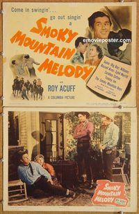 b444 SMOKY MOUNTAIN MELODY 2 movie lobby cards '48 Roy Acuff, musical!