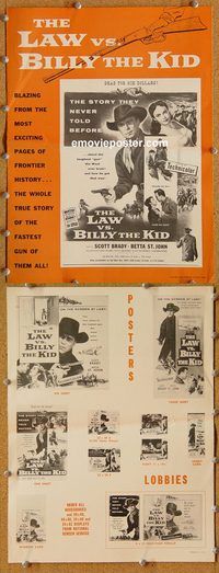 a081 LAW VS BILLY THE KID movie pressbook '54 Scott Brady, St. John