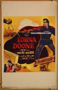 a063 LORNA DOONE window card movie poster '51 Barbara Hale, Richard Greene