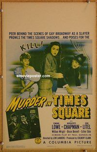 a065 MURDER IN TIMES SQUARE window card movie poster '43 Edmund Lowe, Chapman