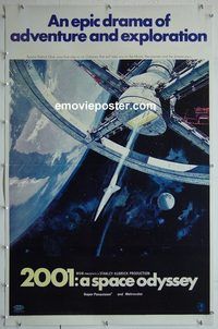 d015 2001 A SPACE ODYSSEY linen one-sheet movie poster '68 Stanley Kubrick