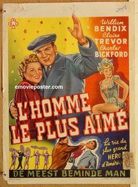 d139 BABE RUTH STORY Belgian movie poster '48 Bendix, baseball!
