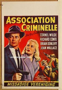 d140 BIG COMBO Belgian movie poster '55 Cornel Wilde, classic noir!