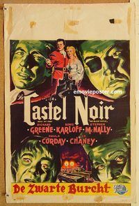 d141 BLACK CASTLE Belgian movie poster '52 Boris Karloff, Chaney Jr