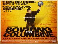 d363 BOWLING FOR COLUMBINE British quad movie poster '02 Michael Moore