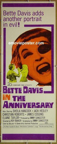 d073 ANNIVERSARY insert movie poster '67 Bette Davis