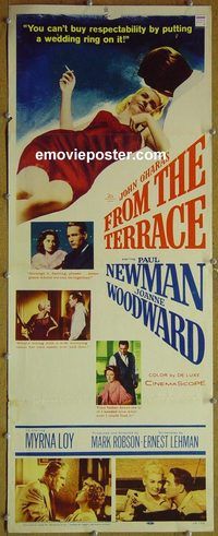 d078 FROM THE TERRACE insert movie poster '60 Newman, Woodward