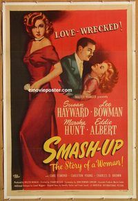d063 SMASH-UP one-sheet movie poster '46 Susan Hayward, Lee Bowman