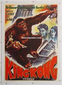 d054 KING KONG linen Turkish movie poster R70s Fay Wray
