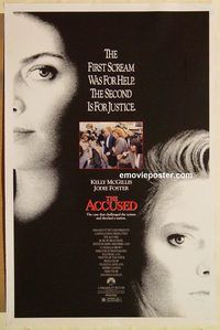 e009 ACCUSED one-sheet movie poster '88 Jodie Foster, McGillis