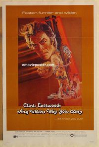 e030 ANY WHICH WAY YOU CAN one-sheet movie poster '80 Clint Eastwood