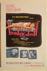e037 BABY DOLL one-sheet movie poster '57 Carrol Baker, sex classic!