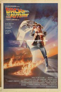 e039 BACK TO THE FUTURE one-sheet movie poster '85 Michael J. Fox