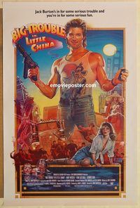 e057 BIG TROUBLE IN LITTLE CHINA one-sheet movie poster '86 Russell