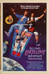 e058 BILL & TED'S EXCELLENT ADVENTURE one-sheet movie poster '89 Reeves