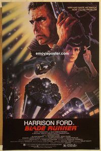 e060 BLADE RUNNER one-sheet movie poster '82 Harrison Ford, John Alvin art