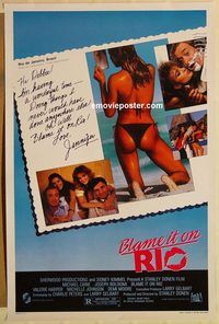 e061 BLAME IT ON RIO one-sheet movie poster '84 Demi Moore