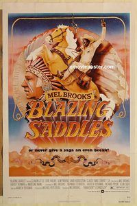 e062 BLAZING SADDLES one-sheet movie poster '74 classic Mel Brooks!