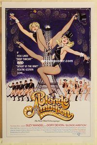e066 BLONDE AMBITION one-sheet movie poster '81 sexploitation in NY!