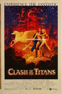 e102 CLASH OF THE TITANS one-sheet movie poster '81 Ray Harryhausen