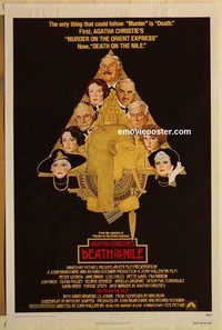 e131 DEATH ON THE NILE one-sheet movie poster '78 Peter Ustinov, Amsel art!
