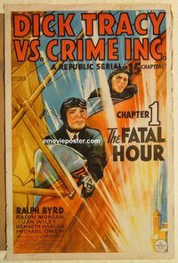 e138 DICK TRACY VS CRIME INC Chap 1 one-sheet movie poster '41 Ralph Byrd, serial