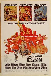 e140 DIRTY DOZEN one-sheet movie poster R73 Charles Bronson, Jim Brown