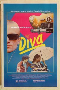 e142 DIVA one-sheet movie poster '82 cult Jean Jacques Beineix