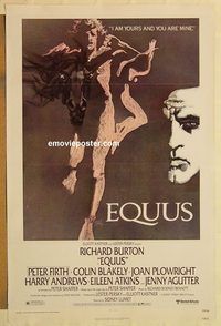 e168 EQUUS one-sheet movie poster '77 Richard Burton, Bob Peak artwork!