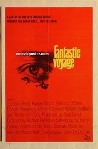 e185 FANTASTIC VOYAGE one-sheet movie poster '66 Raquel Welch, Boyd