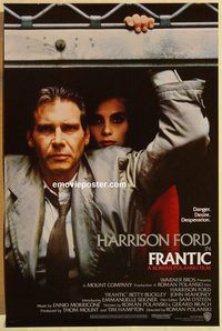 e207 FRANTIC one-sheet movie poster '88 Roman Polanski, Harrison Ford