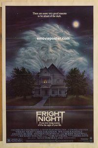 e211 FRIGHT NIGHT one-sheet movie poster '85 Chris Sarandon, horror!