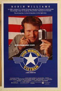 e226 GOOD MORNING VIETNAM one-sheet movie poster '87 Robin Williams