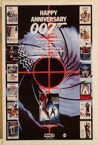 e241 HAPPY ANNIVERSARY 007 television one-sheet movie poster '87 James Bond