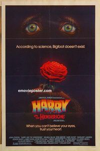 e242 HARRY & THE HENDERSONS one-sheet movie poster '87 John Lithgow