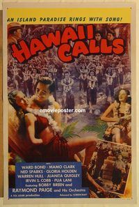 e243 HAWAII CALLS one-sheet movie poster R40s Bobby Breen, Bond