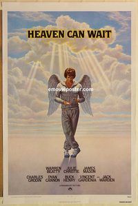 e245 HEAVEN CAN WAIT one-sheet movie poster '78 Warren Beatty, football!