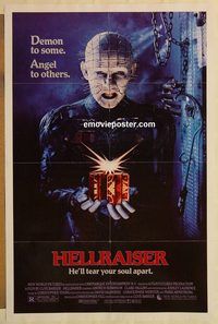 e249 HELLRAISER one-sheet movie poster '87 Clive Barker horror!