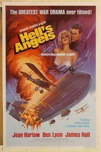 e250 HELL'S ANGELS one-sheet movie poster R79 Harlow, Howard Hughes