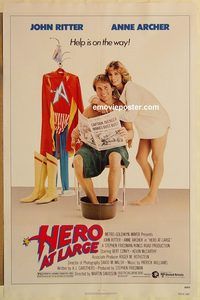e252 HERO AT LARGE one-sheet movie poster '80 John Ritter, Anne Archer