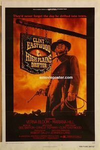 e254 HIGH PLAINS DRIFTER one-sheet movie poster 73 Clint Eastwood