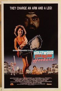 e258 HOLLYWOOD CHAINSAW HOOKERS one-sheet movie poster '88 Gunnar Hansen