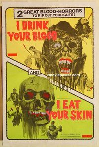 e272 I DRINK YOUR BLOOD/I EAT YOUR SKIN one-sheet movie poster '71