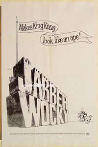 e288 JABBERWOCKY one-sheet movie poster '77 Terry Gilliam, Michael Palin