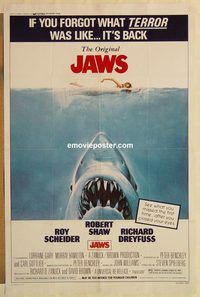 e292 JAWS one-sheet movie poster R79 Steven Spielberg classic shark!